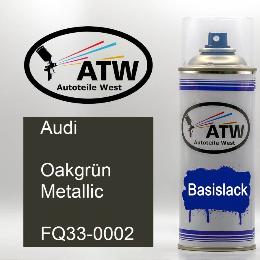 Audi, Oakgrün Metallic, FQ33-0002: 400ml Sprühdose, von ATW Autoteile West.